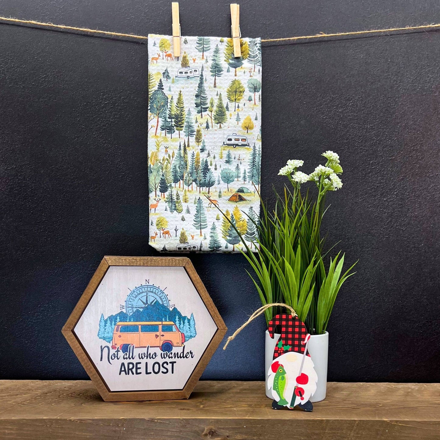 Summer Camping Trip Kitchen Tea Towel -