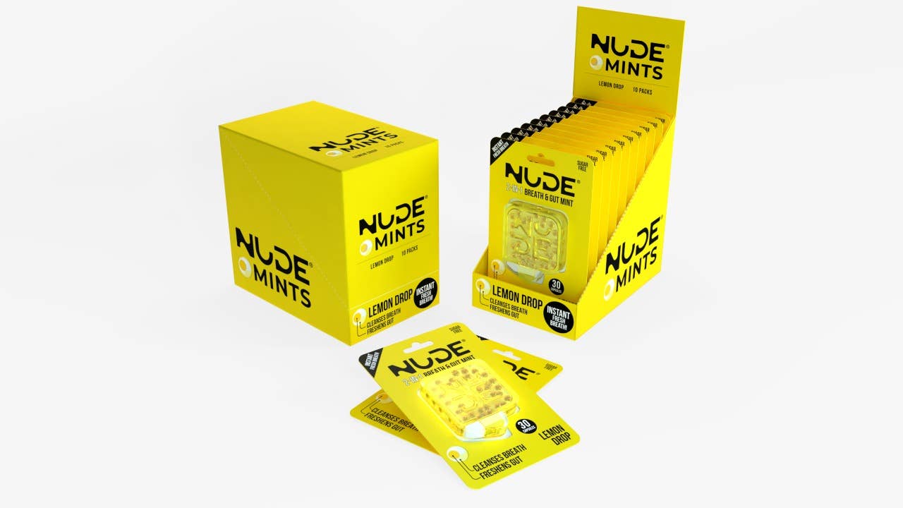 NUDE Mints, Breath + Gut Mints for Gut Health - Lemon Flavor
