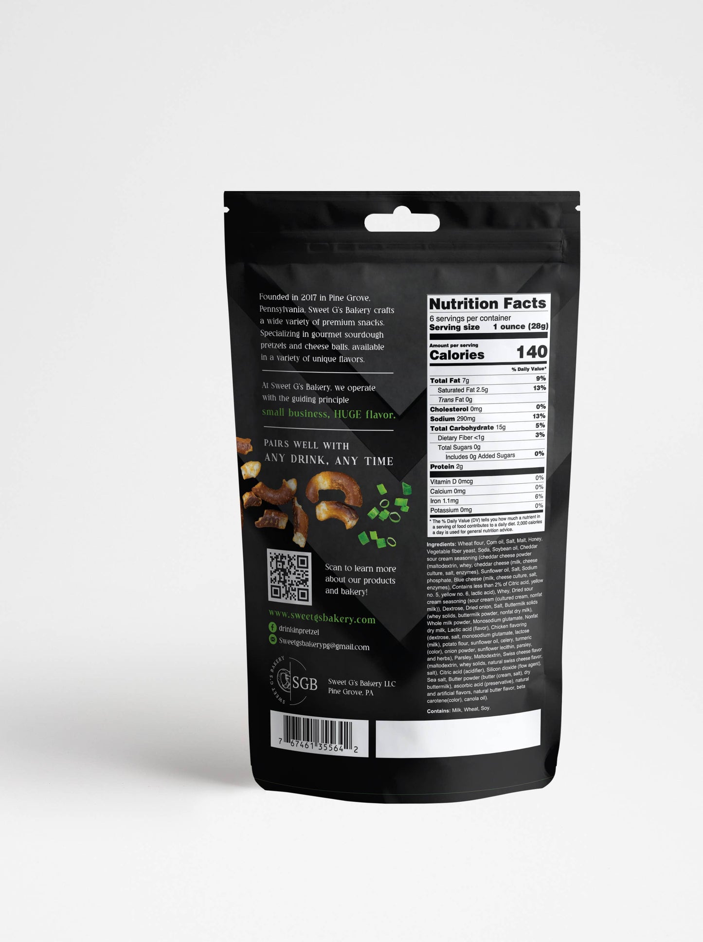 Cheddar Sour Cream & Flavored Sourdough Pretzels - 6oz Pouch