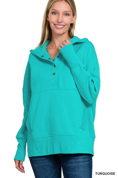 Addie Snap Front Fleece Hoodie