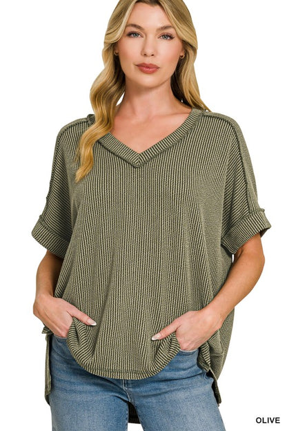Courtney Corded V neck