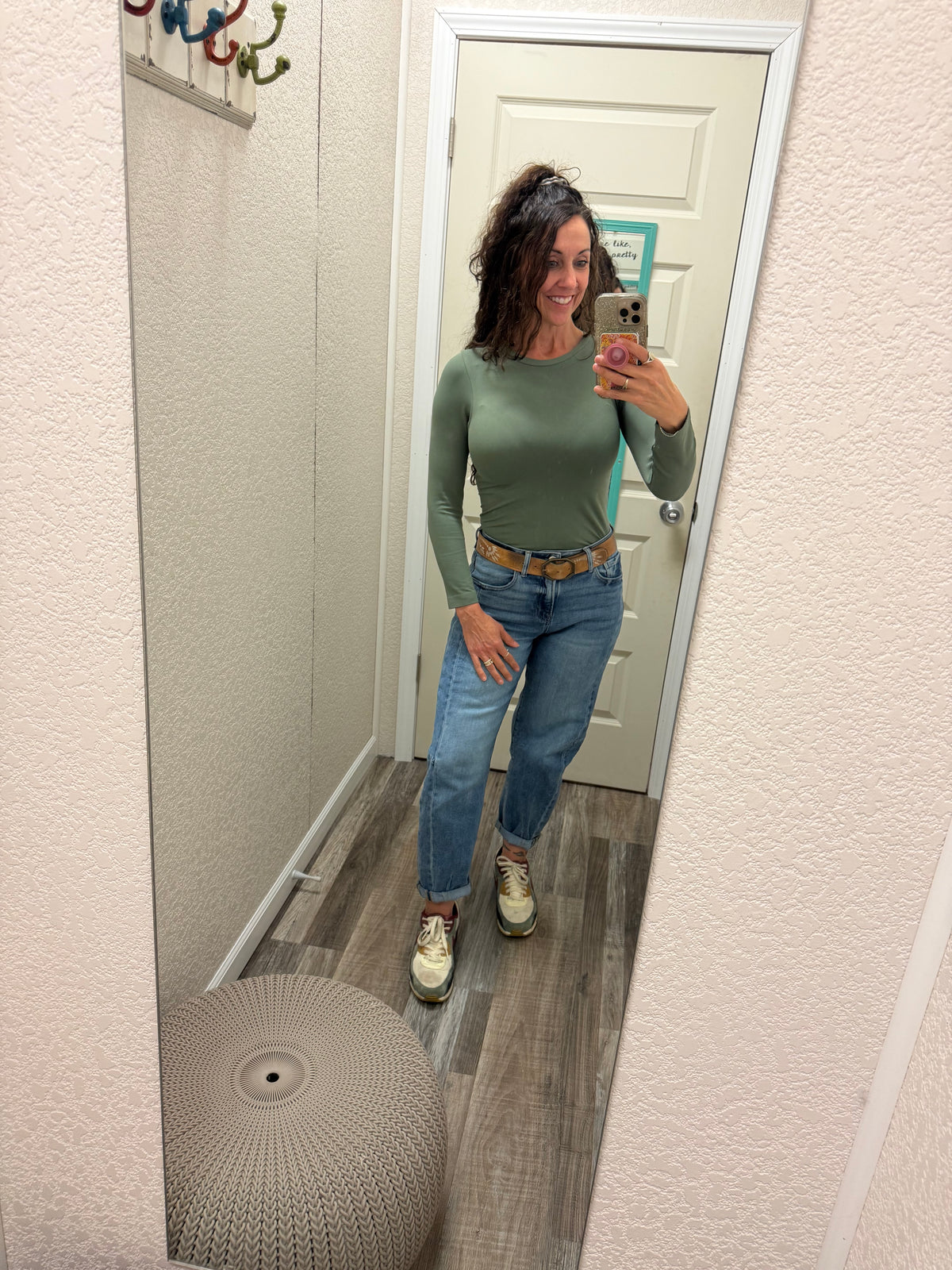 One Size Second Skin Seamless Round Neck Long Sleeve Top