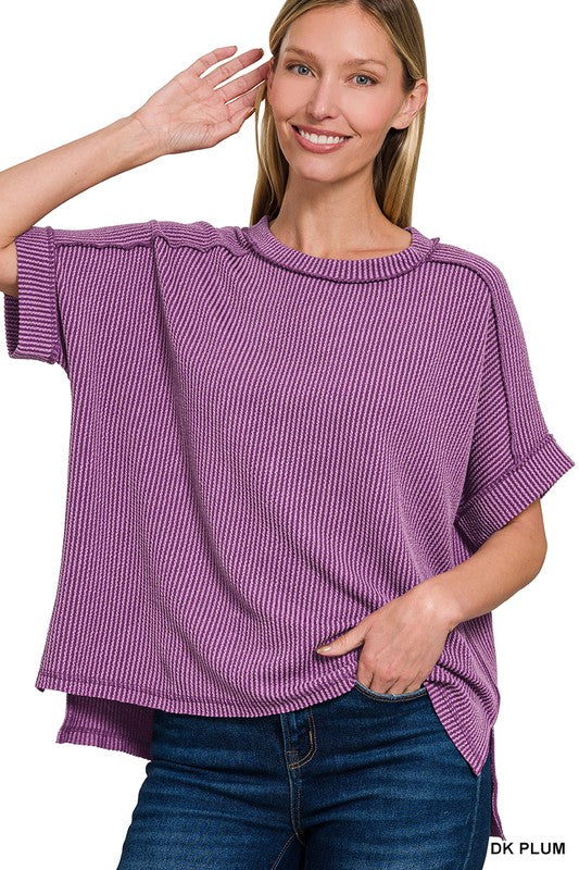 Spring Forward Corded Ribbed Top