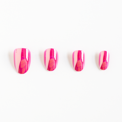 Pink Chrome | Bright Pink Mirror Chrome Press-On Nails Set