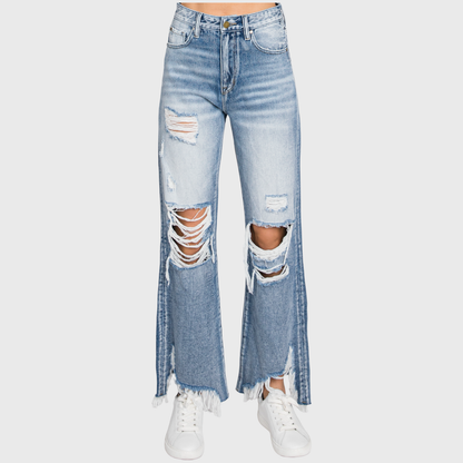 Who Dis Distressed High Rise Vintage Cropped Jeans