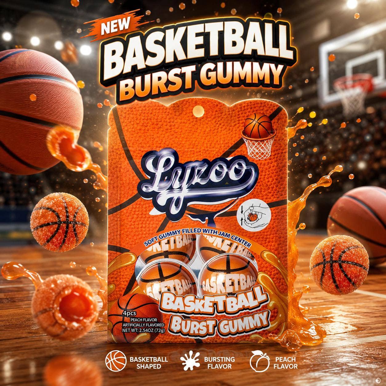 Basketball Burst Gummy