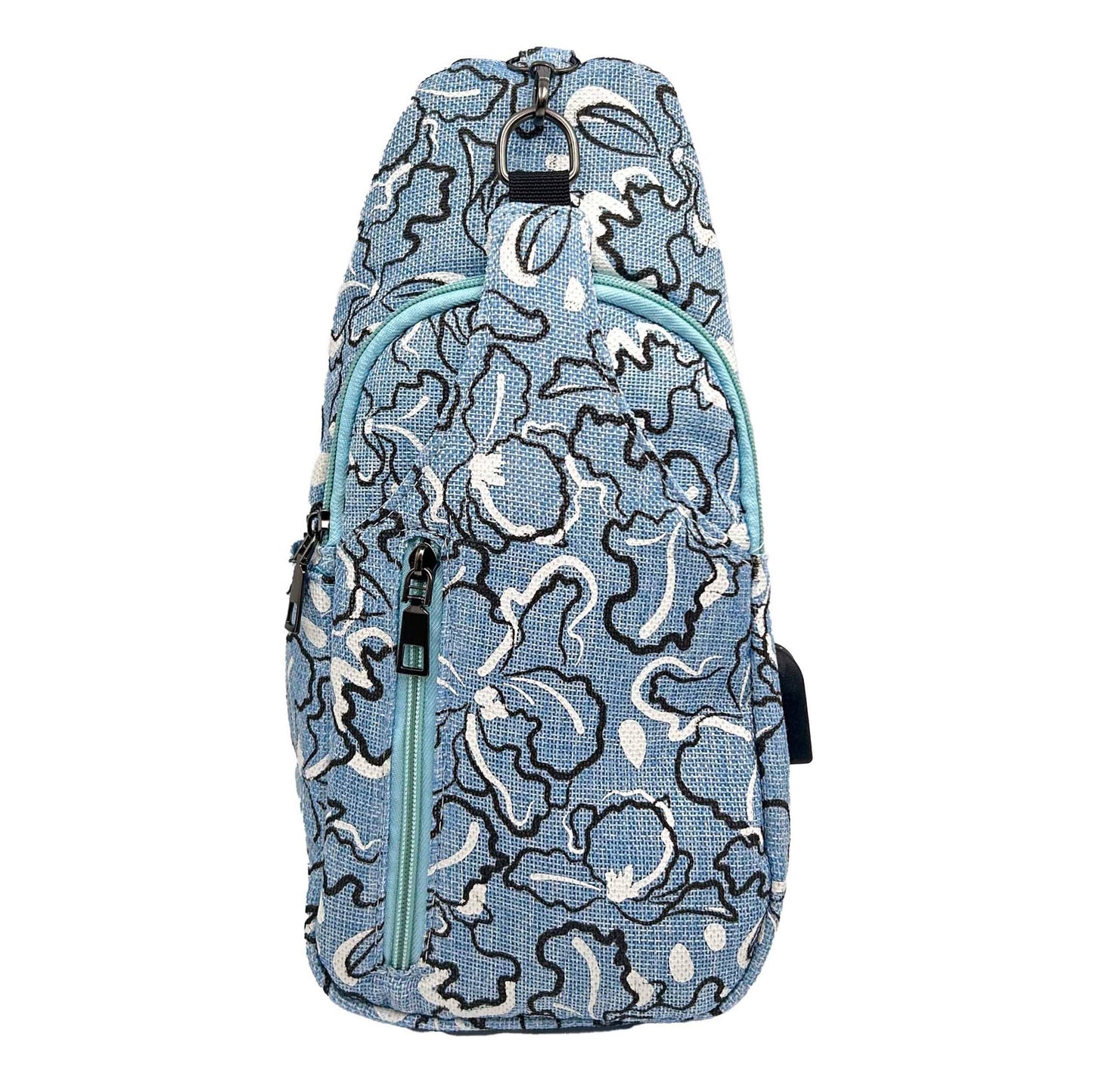Palm Trees Anti-Theft Crossbody Bag w/ USB–