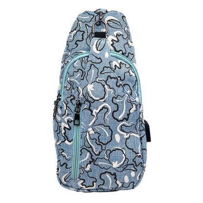 Palm Trees Anti-Theft Crossbody Bag w/ USB–