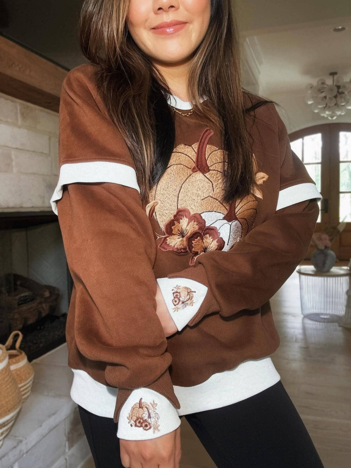 Pretty Harvest Bloom™ LayerPop™ Duo Cuff Sweatshirt