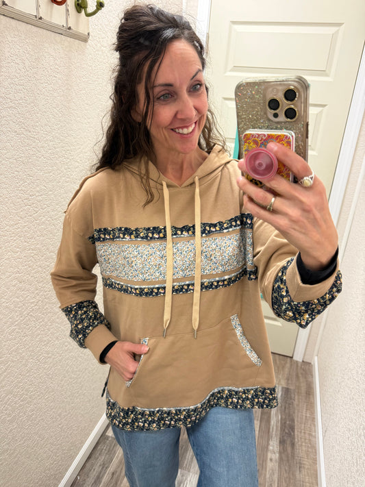 Black & Tan Flowers Hoodie