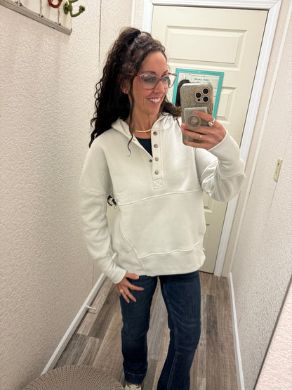 Addie Snap Front Fleece Hoodie