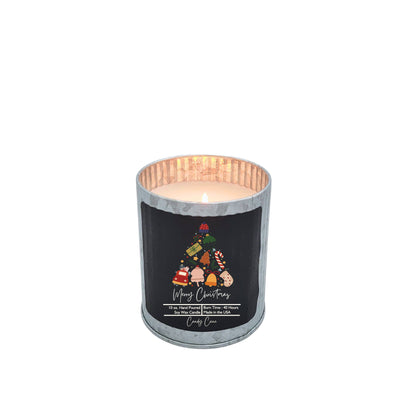 Merry Christmas Tree Collage - Rustic Tin Holiday Candles: Christmas Cookies