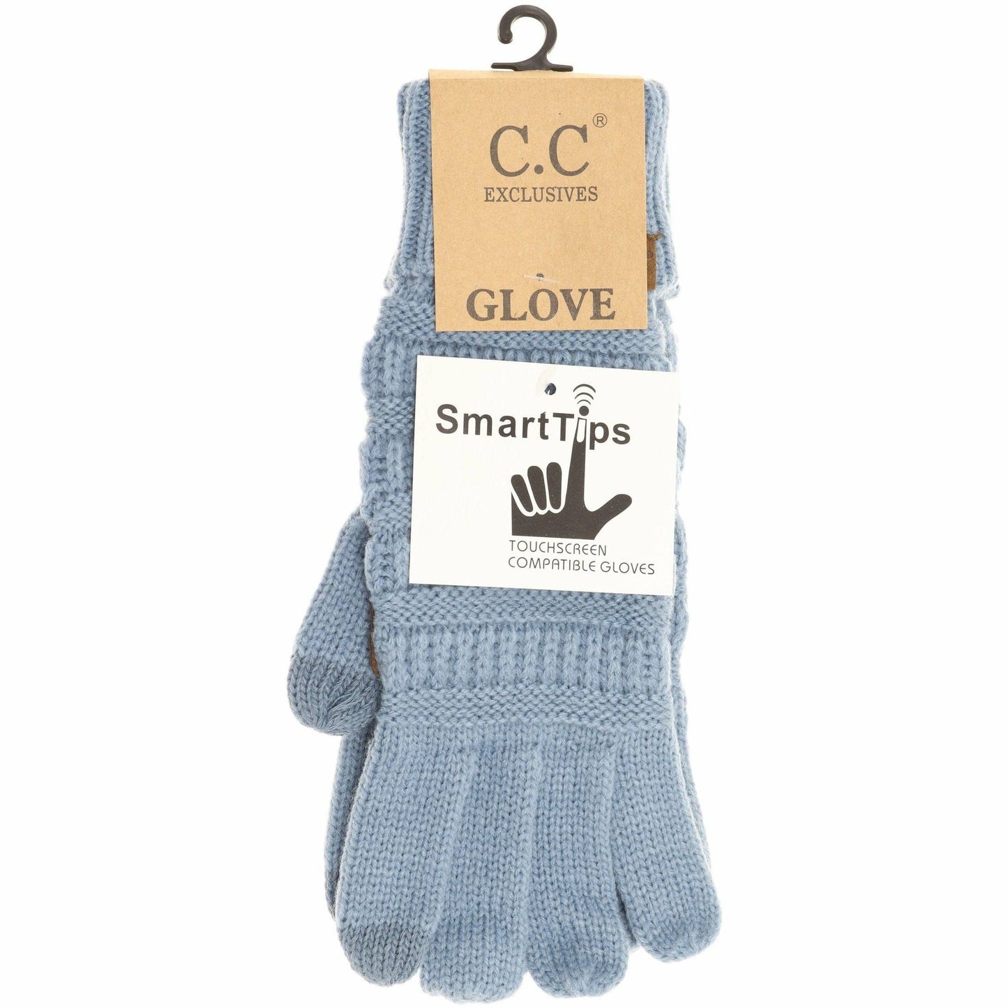 Indie Pink Solid Cable Knit CC Gloves: