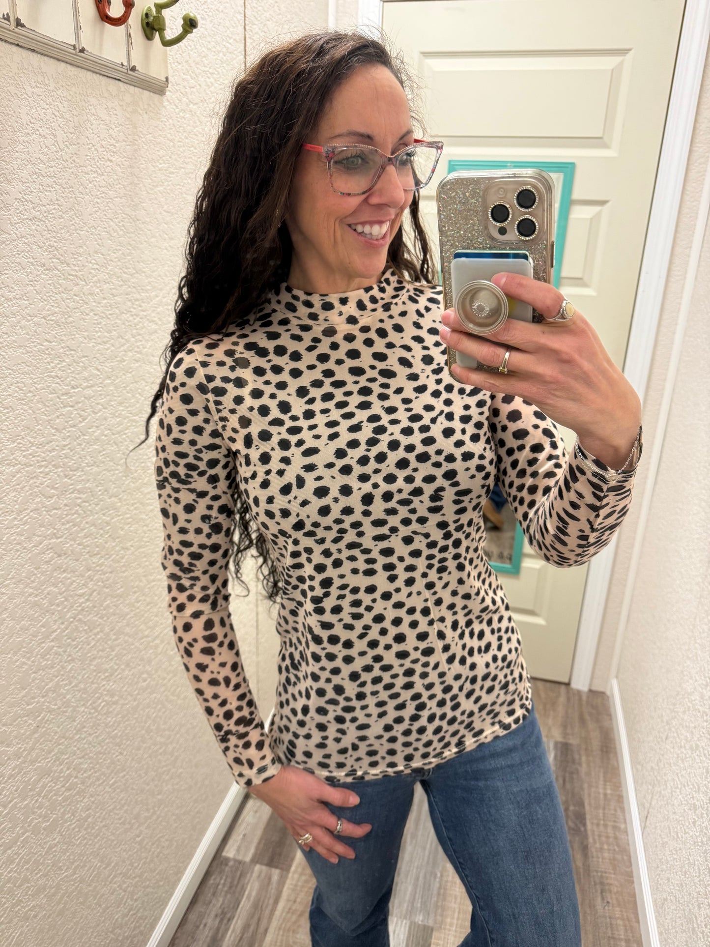 Speckled Dune Mesh Top