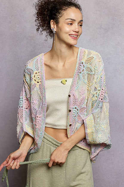 Obsession Crochet Cardigan : RAINBOW / One Size