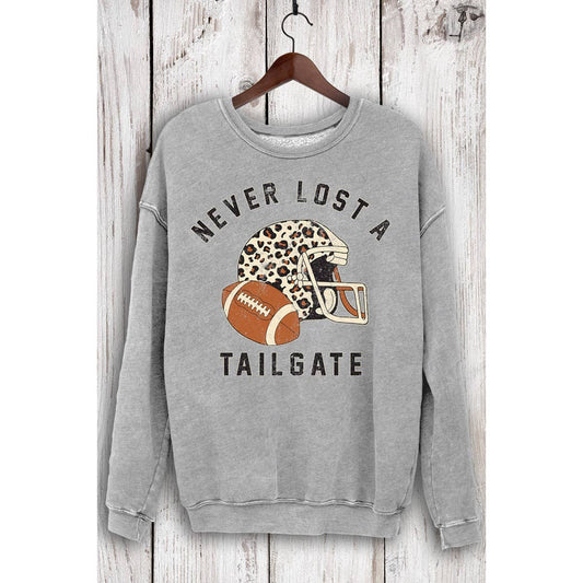 NEVER LOST A TAILGATE MINERAL SWEATSHIRTS: MINERAL HEATHER GREY