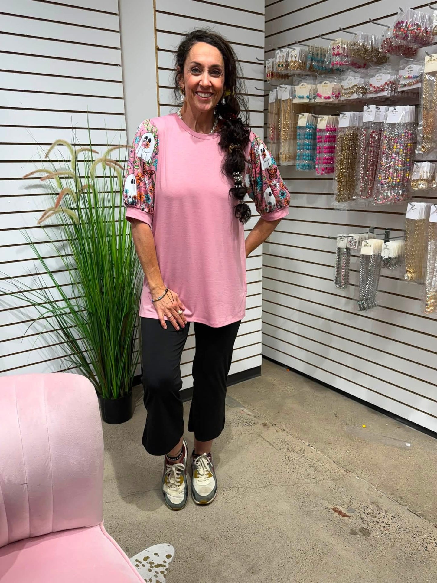 Floral Ghosts Short Sleeve Top