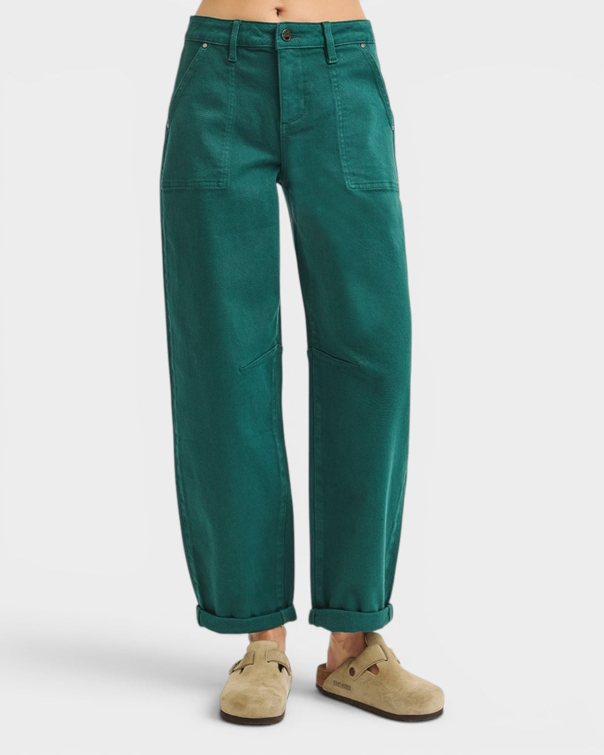 Gwendolyn Green Barrel High Rise Risen Jeans
