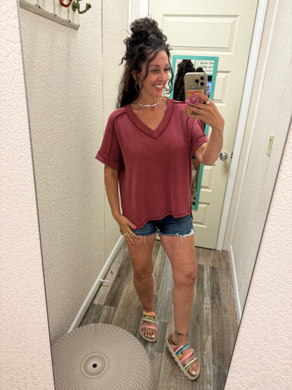 Courtney Corded V neck