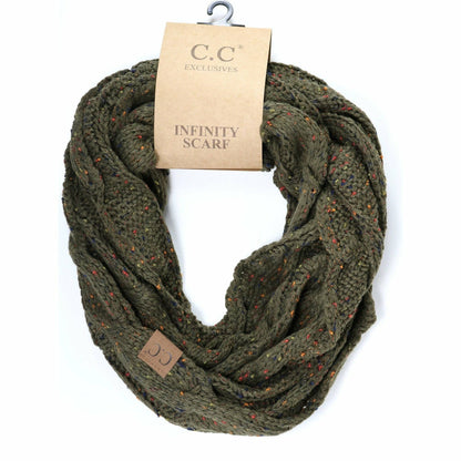 Oatmeal Flecked CC Infinity Scarf: