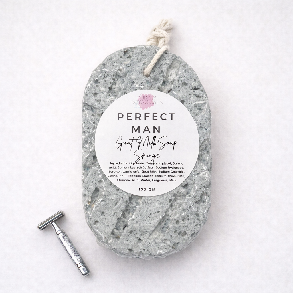 Goat’s Milk Soap Infused Sponge- The Perfect Man Scented