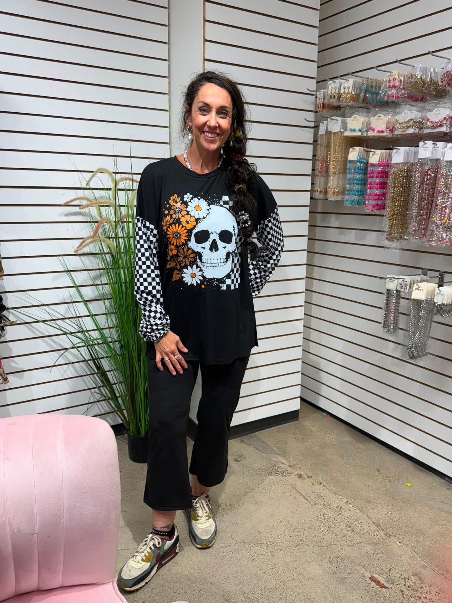 Happy Skull Long Sleeve Top