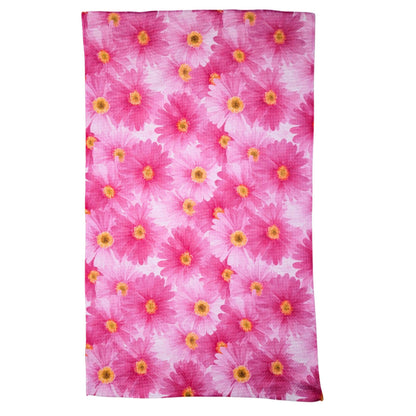 Pink Daisies Kitchen Waffle Towels