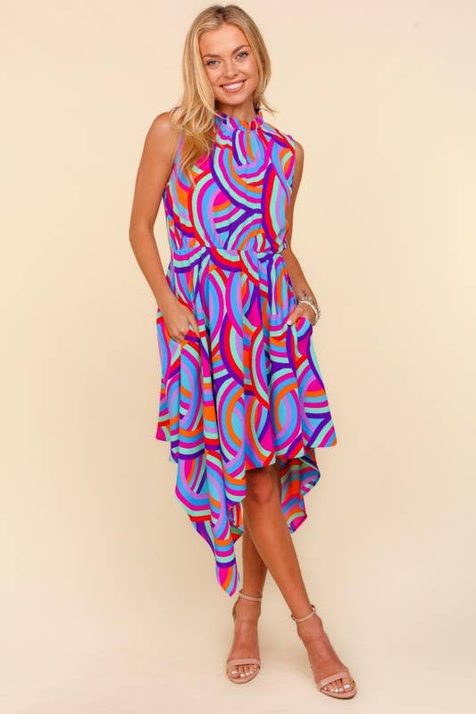Happi Mock Neck Sleeveless Dress