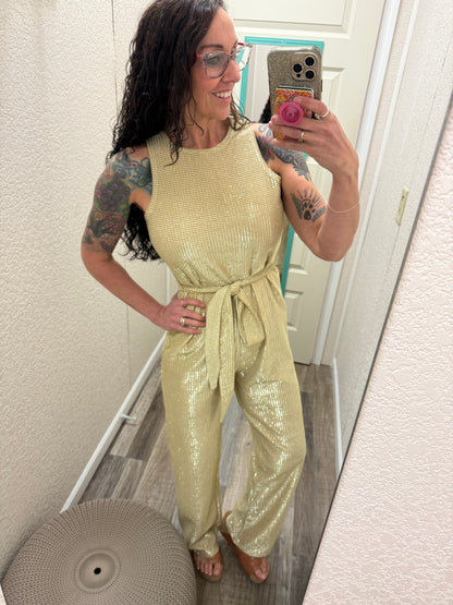Golden Glitz & Glam Jumpsuit