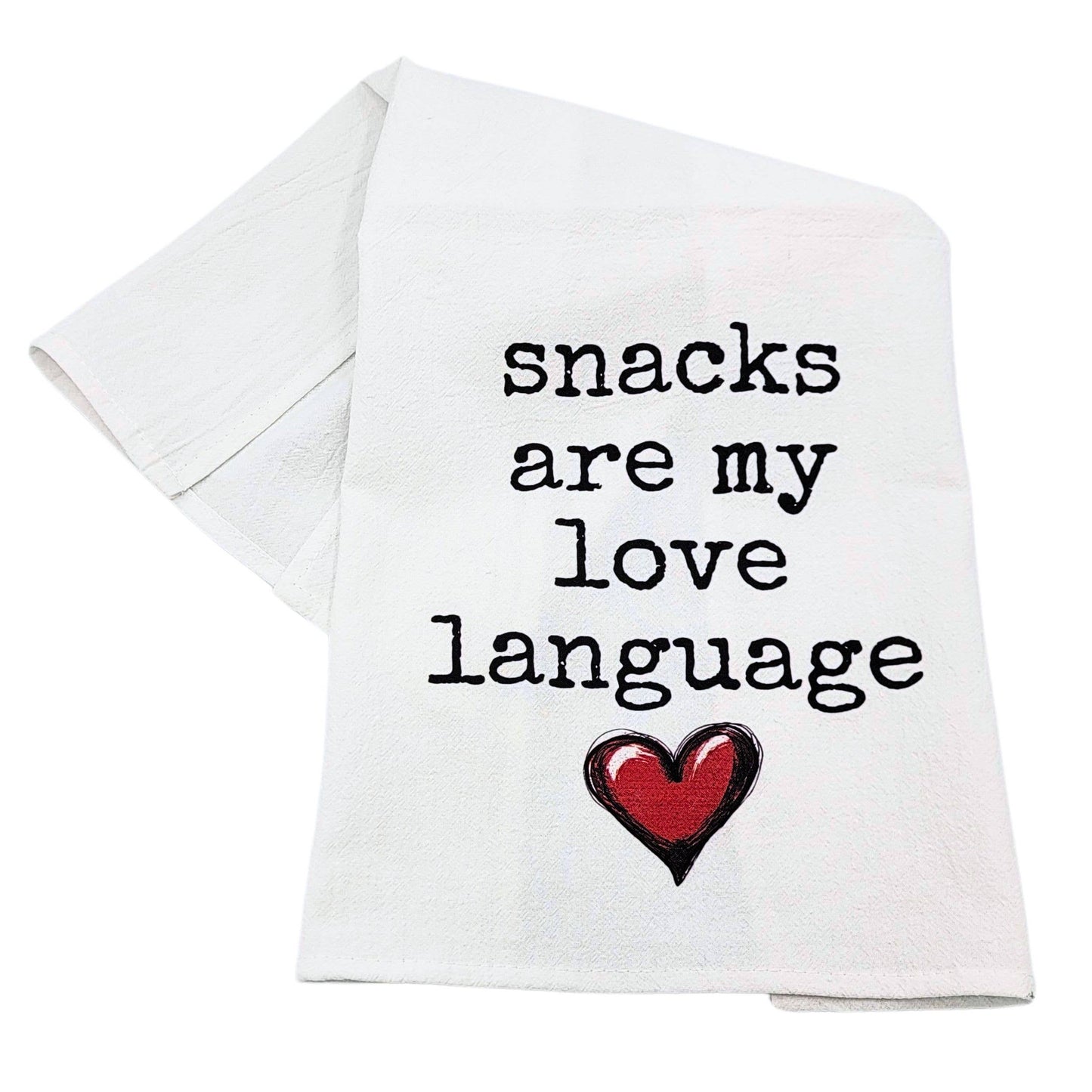 Snacks are my Love Language Tea Towels - Valentines Gifts