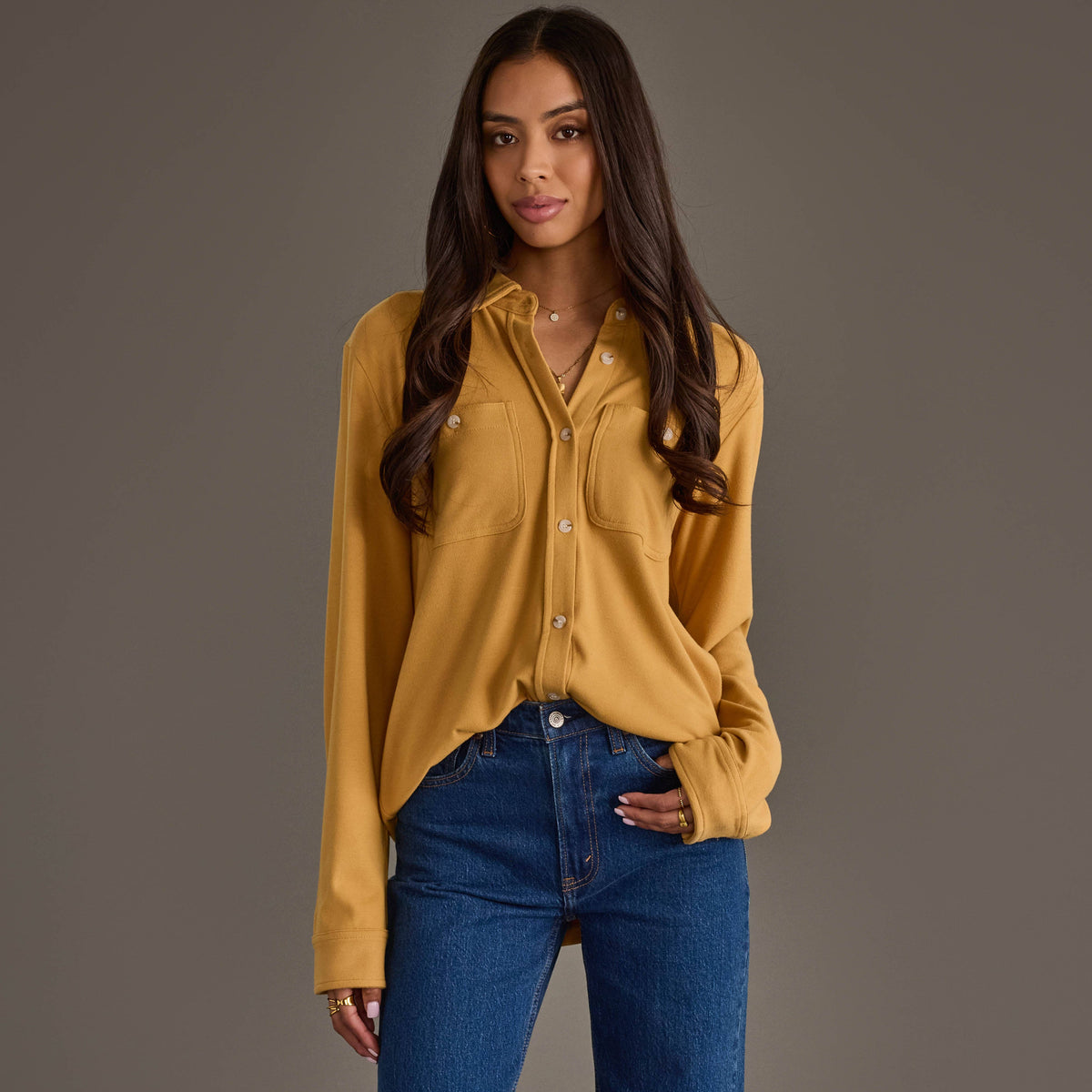 Mustard Super Soft Button Up Flannel