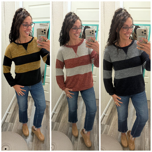 Two-Tone Contrast Casual Top