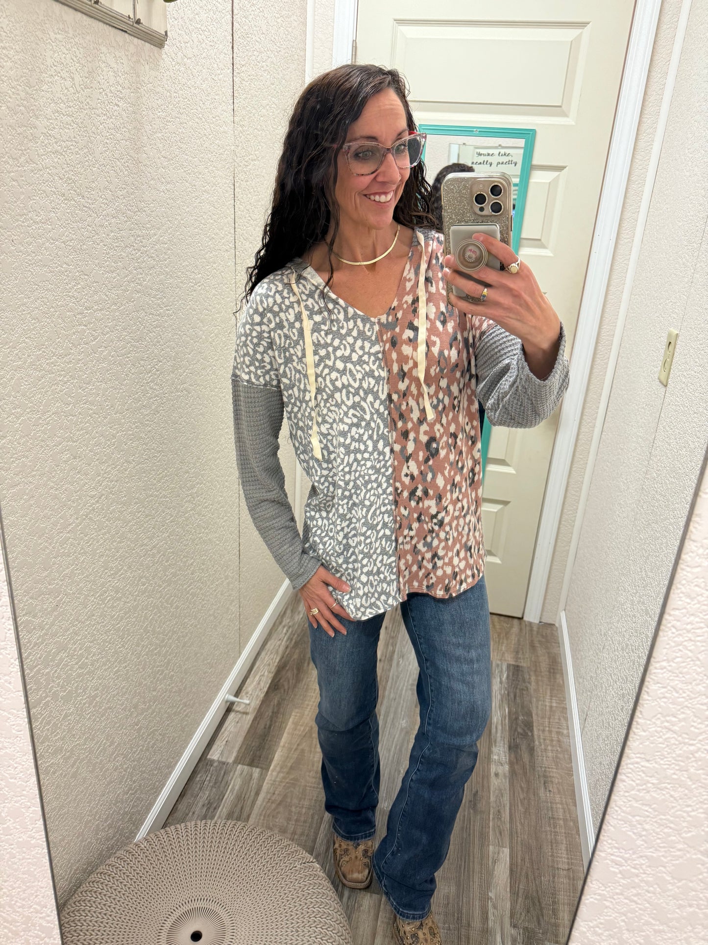 Dena waffle knit hoodie