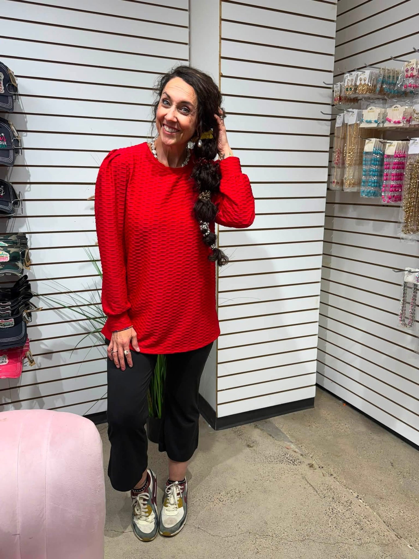 Dashing Red Long Sleeve Top