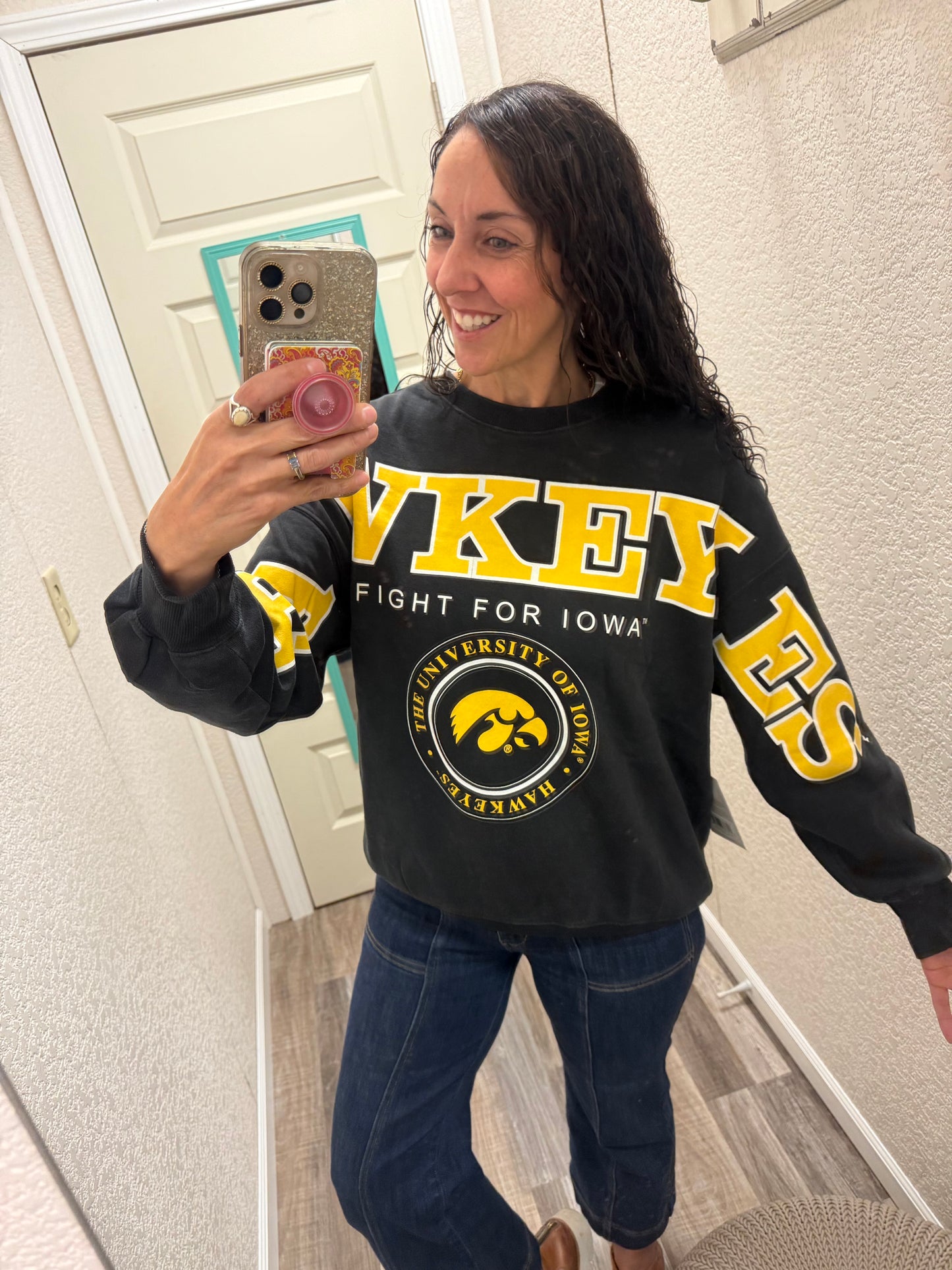 Iowa Hawkeyes Split Sleeve Crew