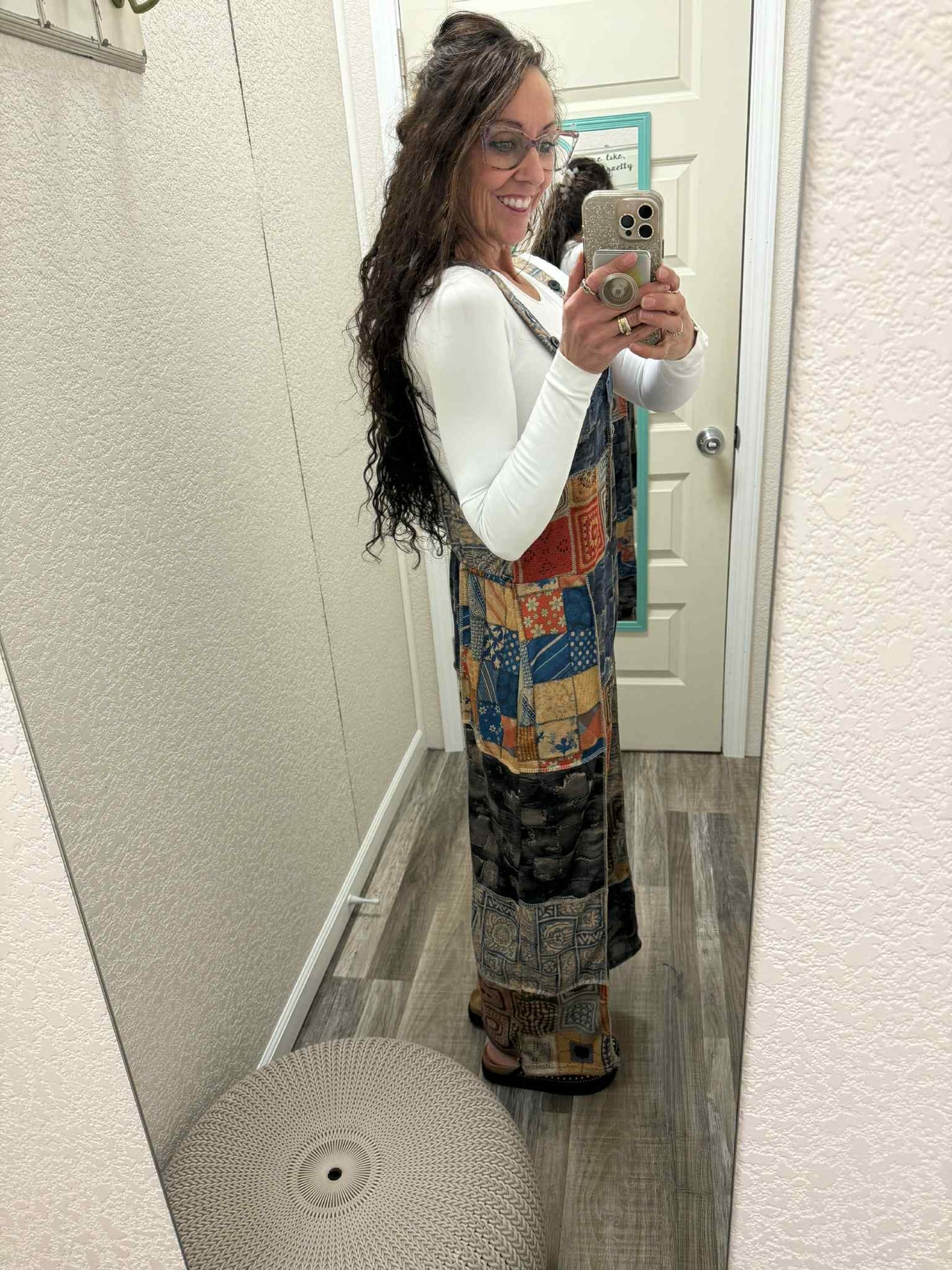 Far-Out Boho Crochet Patchwork Overalls