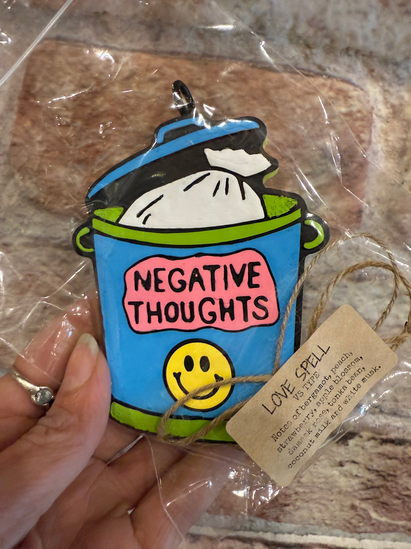 negative thoughts in the garbage Freshie - Love Spell