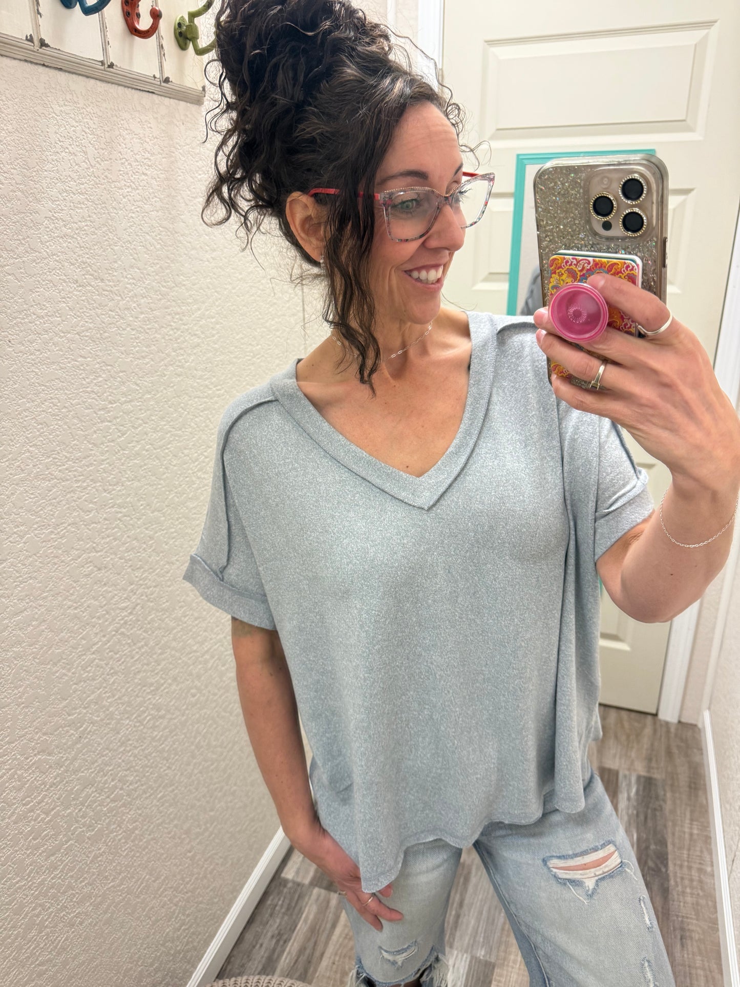 Melanie Vneck Top