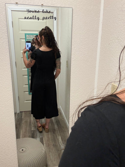 Jump Jump - Short Sleeve Cropped Jumpsuit