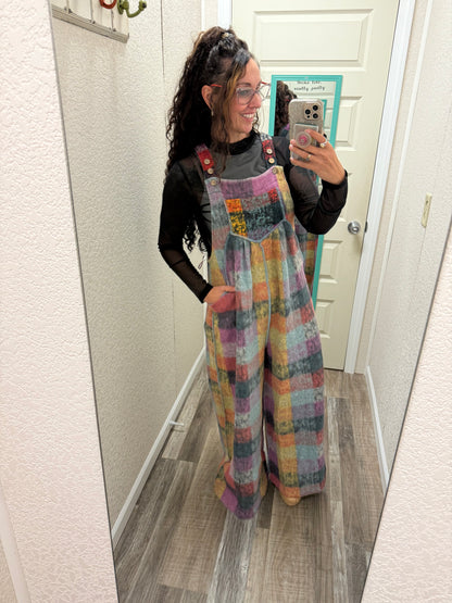 Patches Wide Leg Overalls (restock eta 9/22/25)