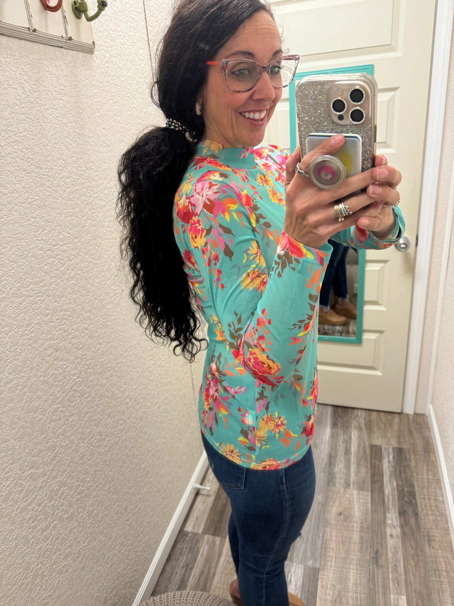 Floral Queen Mesh Top