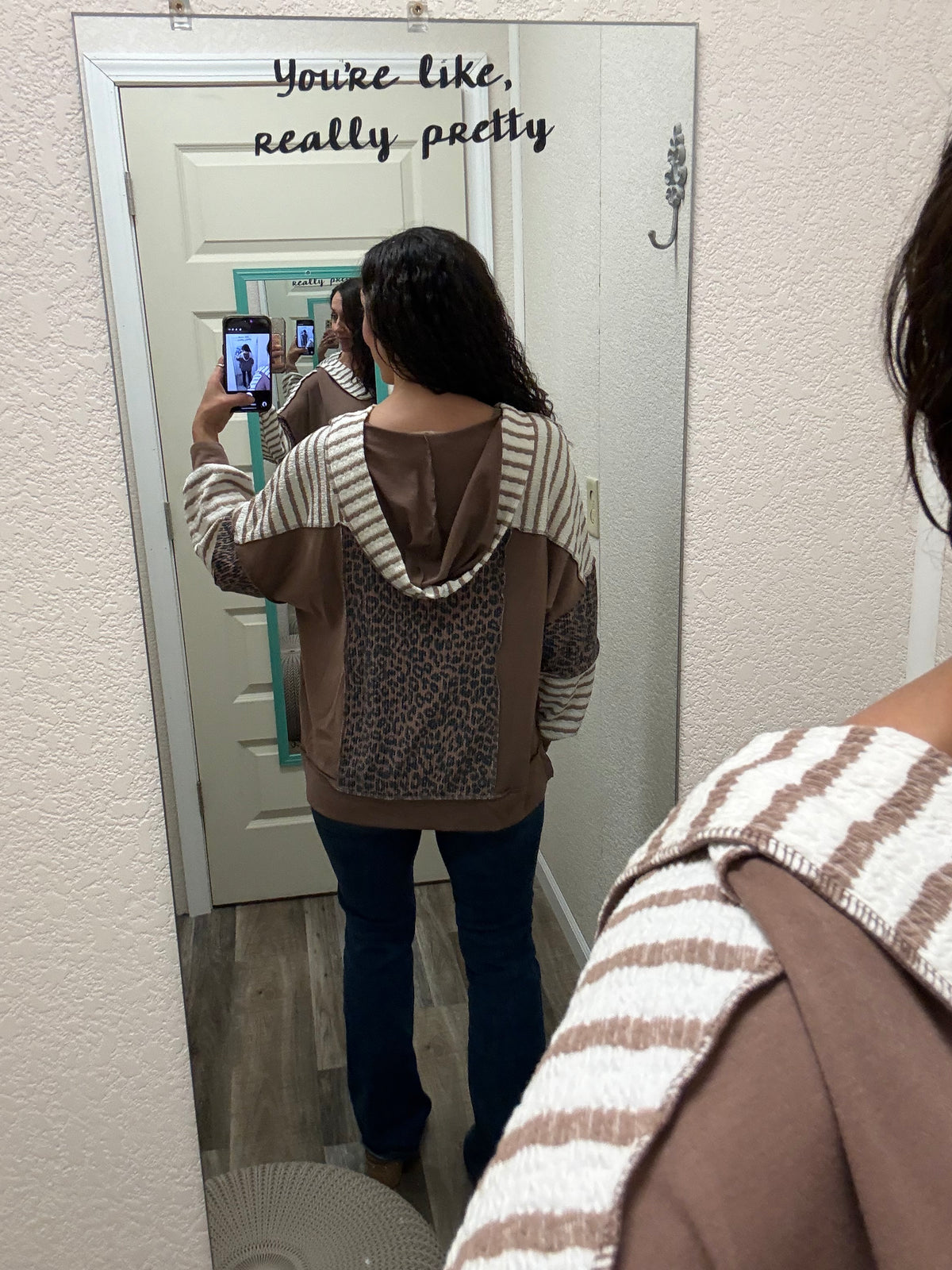Lucky Leopard Print Hoodie with Kangaroo Pocket