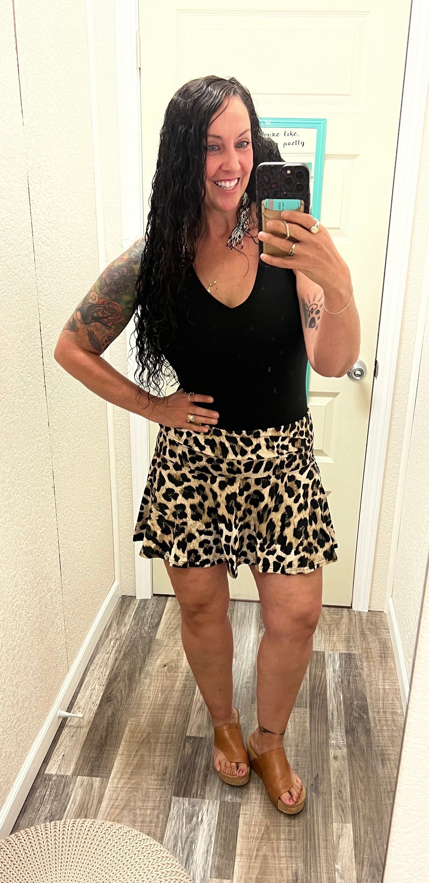 Leopard Brielle Skort with Pockets