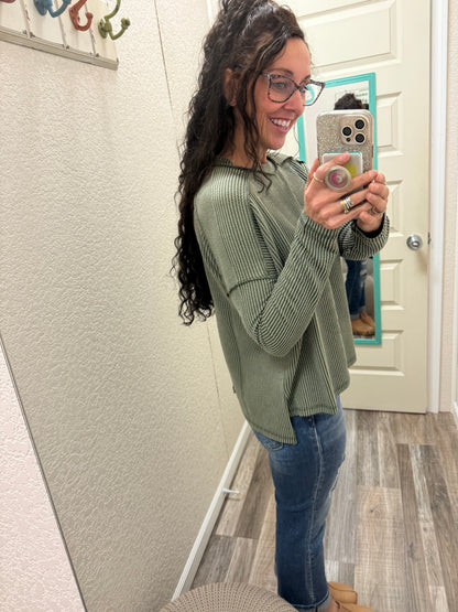 Alyssa Ribbed Long Sleeve Top