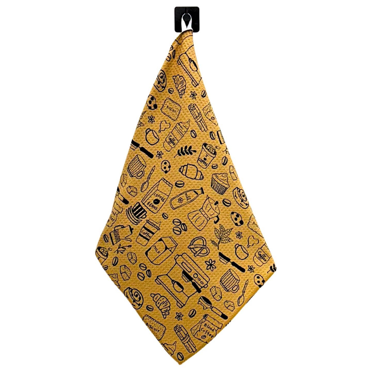Coffee Barista Doodles Kitchen Waffle Towels - Mother's Day