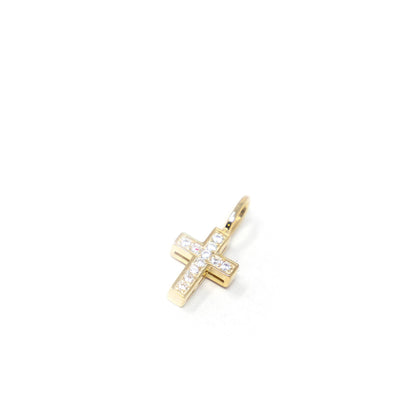 Crystal Cross Charm: Cross / Silver