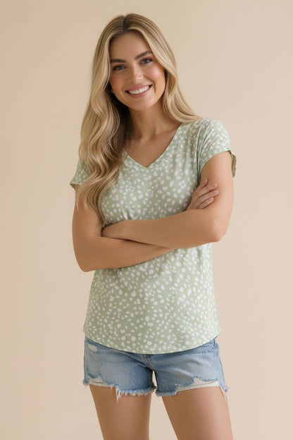Vienna V-Neck Cap Sleeve
