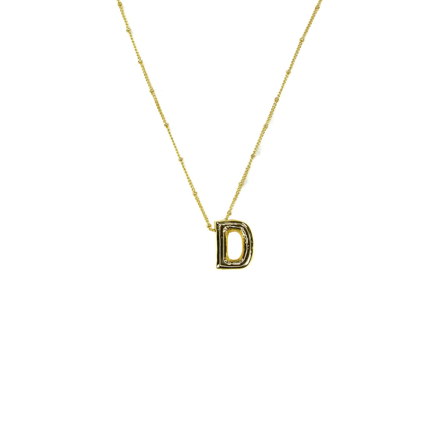 Initial Balloon Bubble Gold Necklace