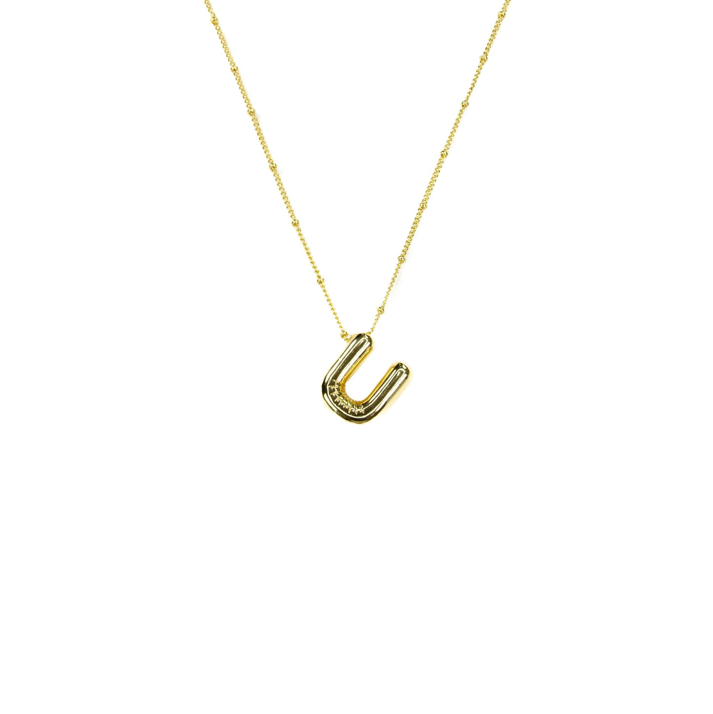 Initial Balloon Bubble Gold Necklace