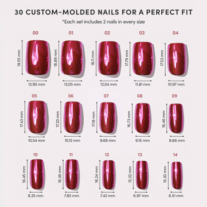 Pink Alloy Press-On Nails